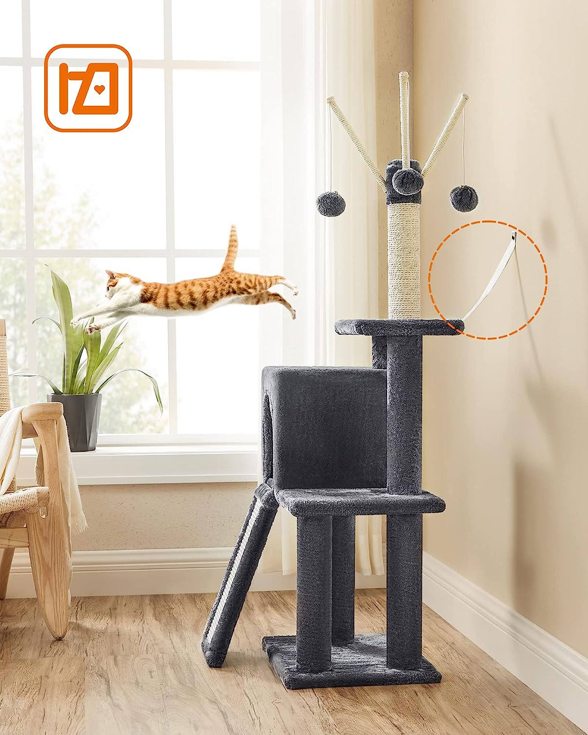 Cat Tower Model 14 Dark Grey