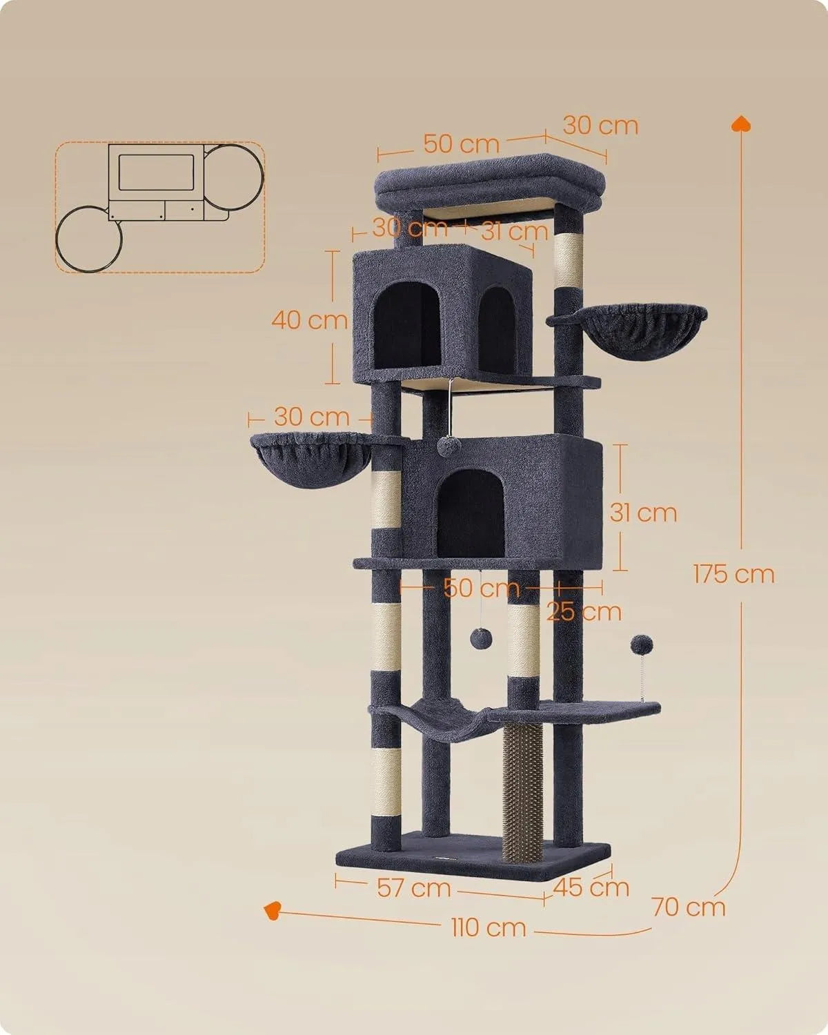 Cat Climbing Tower Model 22 - D.Grey