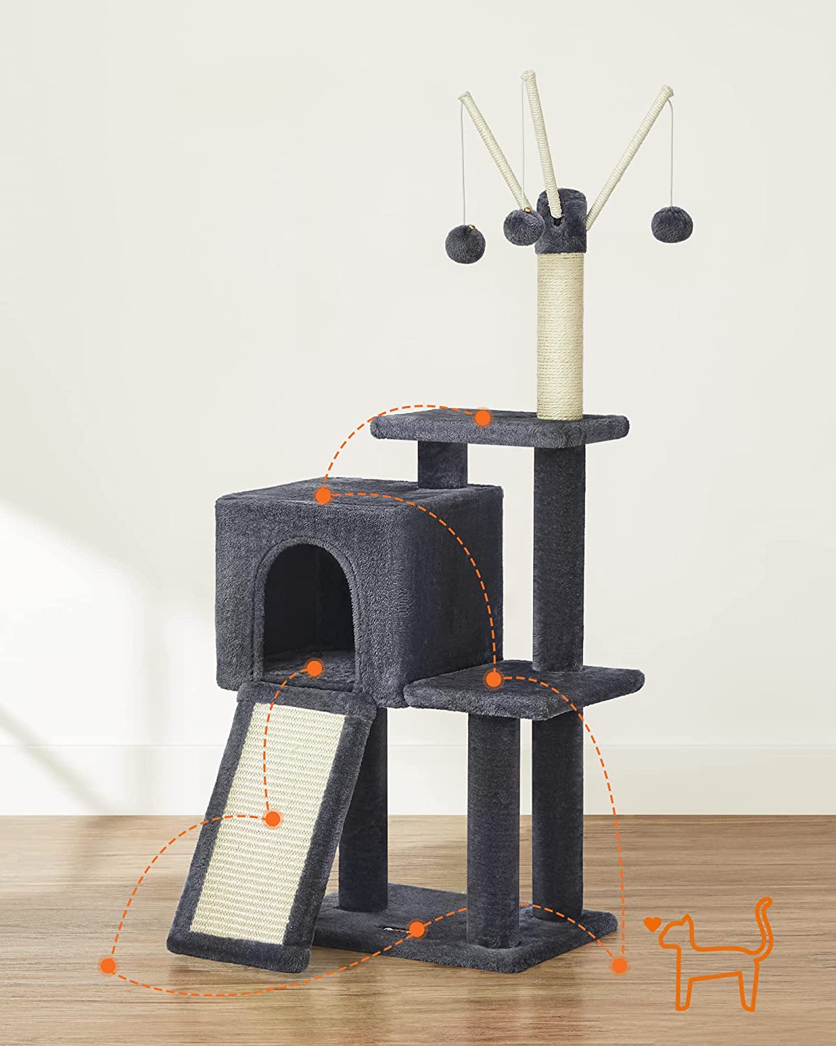 Cat Tower Model 14 Dark Grey