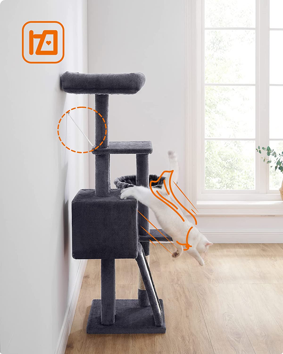 Cat Climbing Tower M16; 135cm - Dark Grey