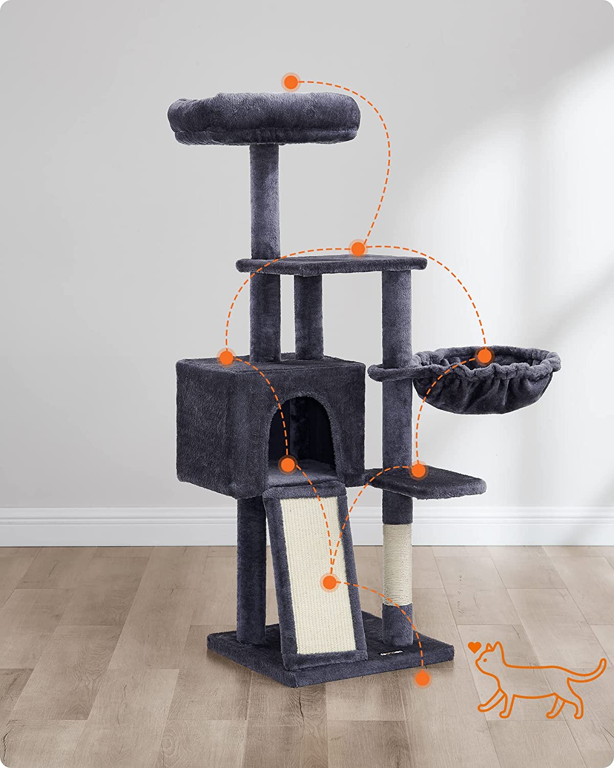 Cat Climbing Tower M16; 135cm - Dark Grey