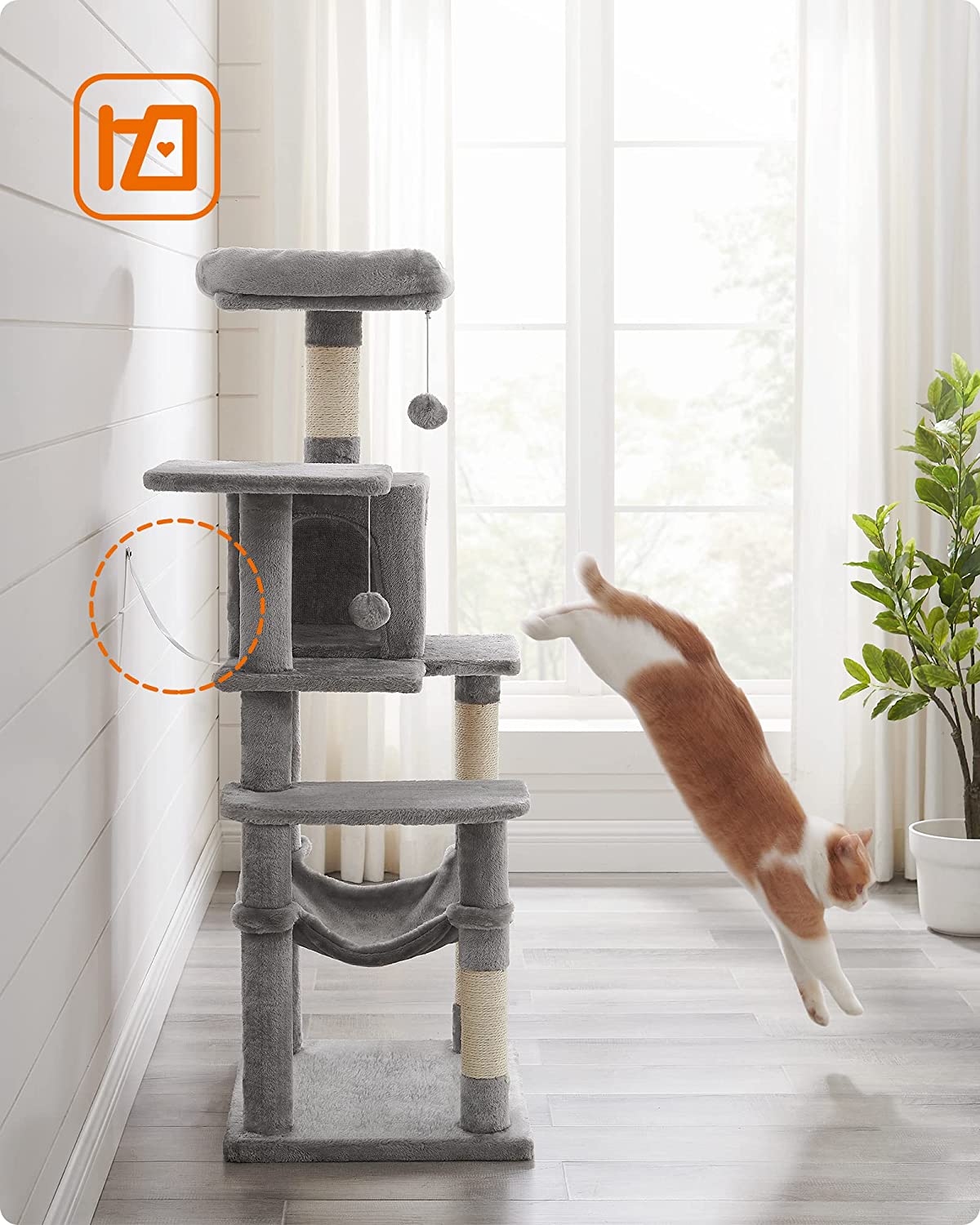 Cat Climbing Tower M15; 143cm - Light Grey