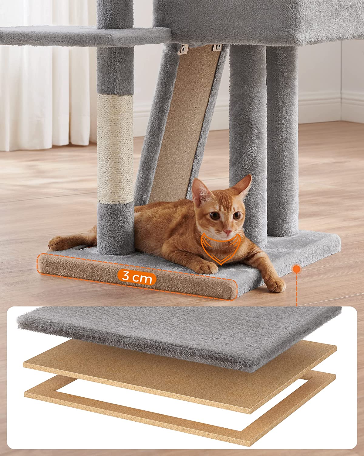 Cat Climbing Tower M16; 135cm - Light Grey