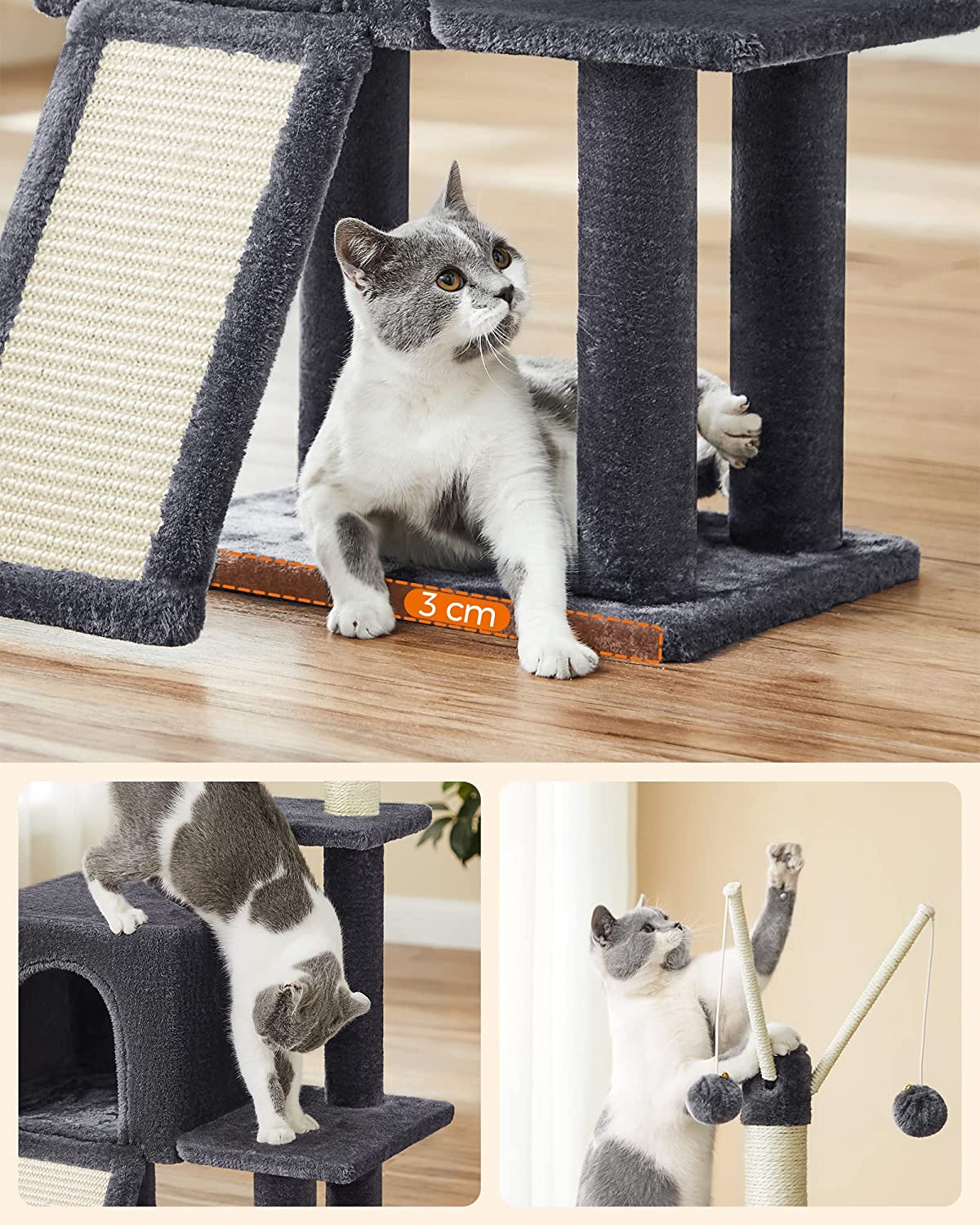 Cat Tower Model 14 Dark Grey