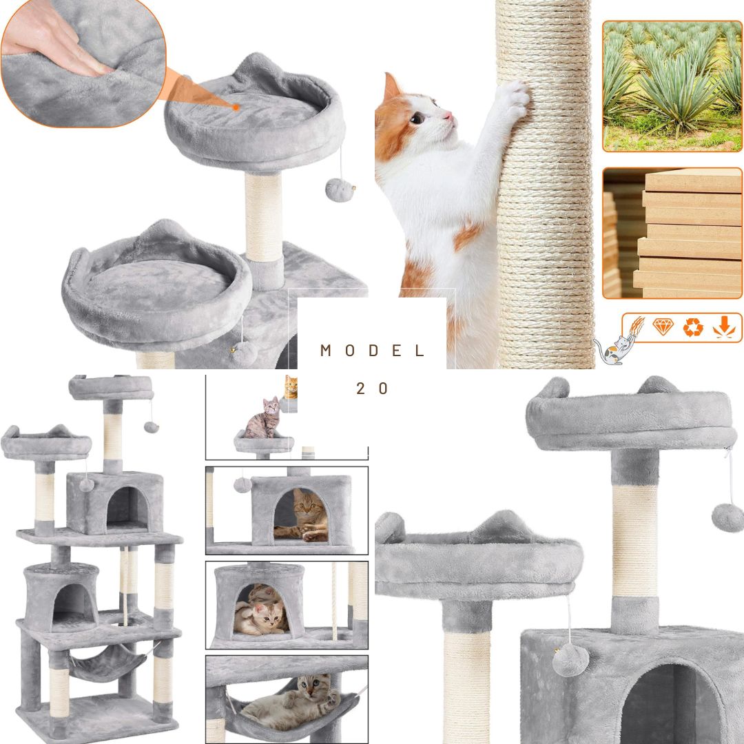 Cat Climbing Tower Model 20 - Ash Grey