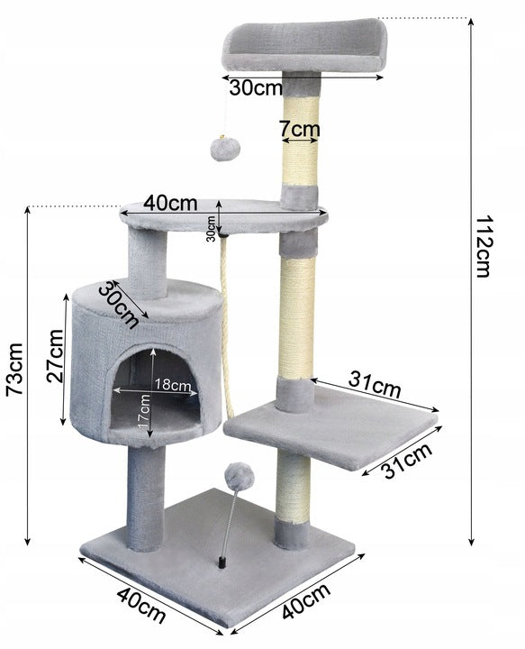 Cat Tower M11 Ash Grey